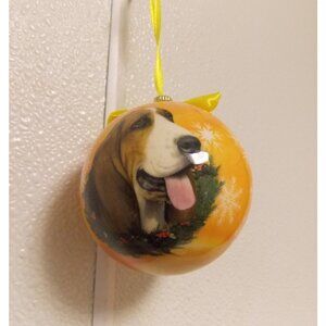 Basset Hound Christmas Ornament Shatter Proof Ball 2.75" Diameter